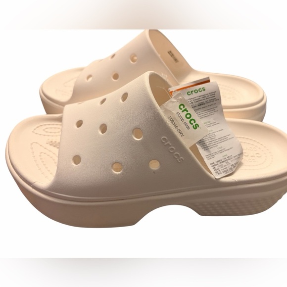 Crocs Women’s Stomp Slides 'White' Size 10 - Picture 6 of 9